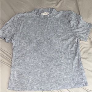 Shortsleeved gray turtle neck